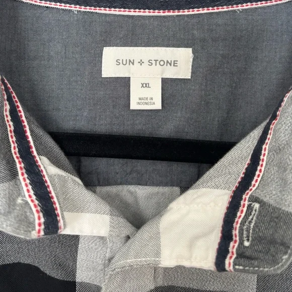 Sun + Stone • Men's Burke Regular-Fit Plaid Button-Down Shirt - Size XXL - Picture 3 of 16